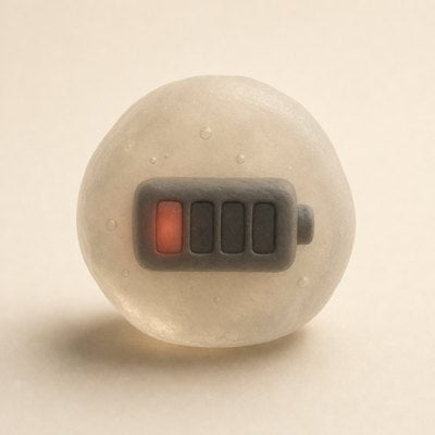 Illustration: the same cell with an almost empty battery